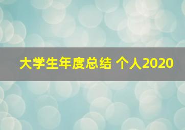 大学生年度总结 个人2020